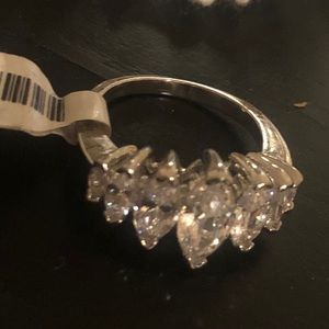 Marquis Swarovski diamond cluster ring